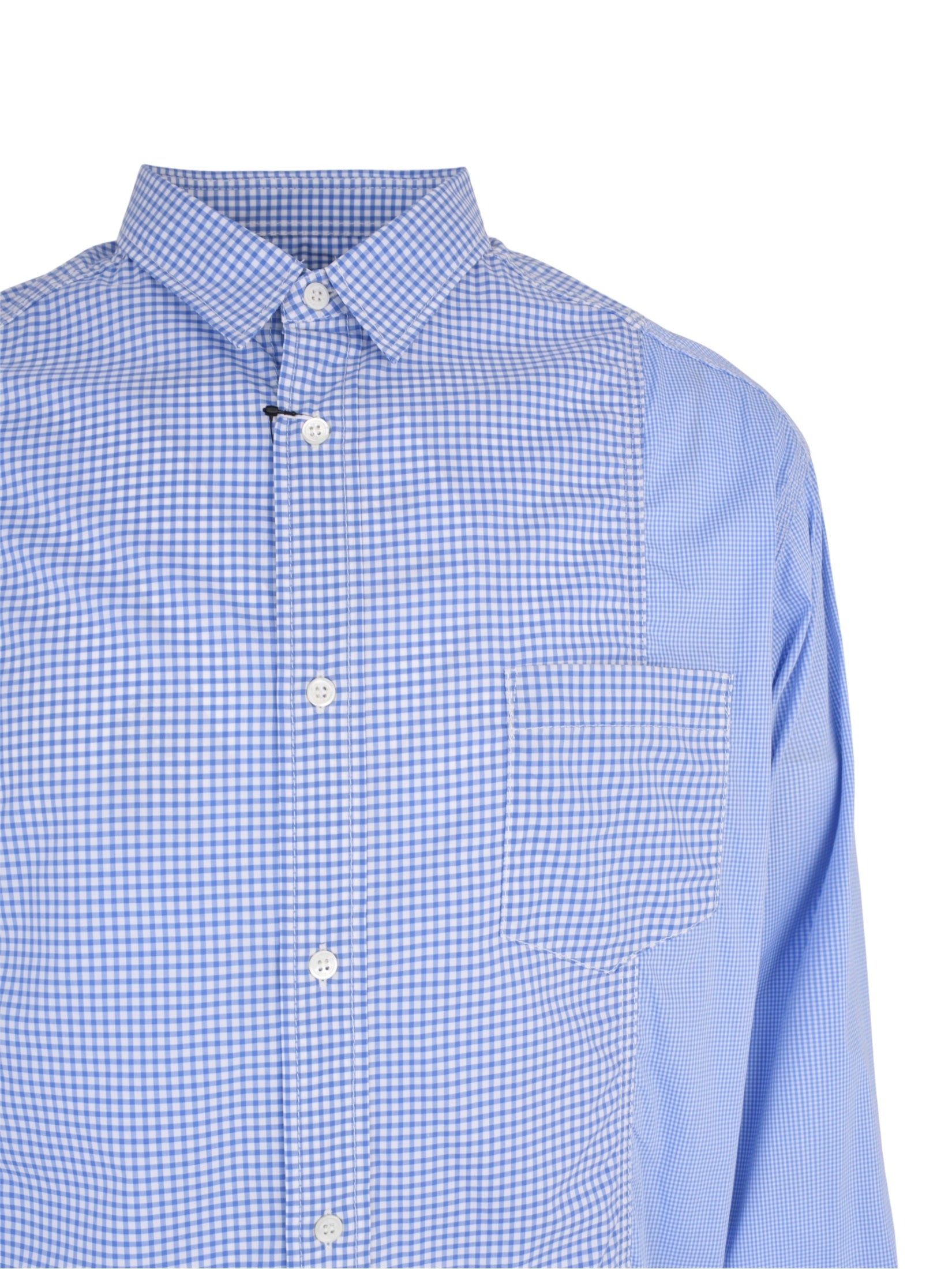 Men's gingham panel shirt blue