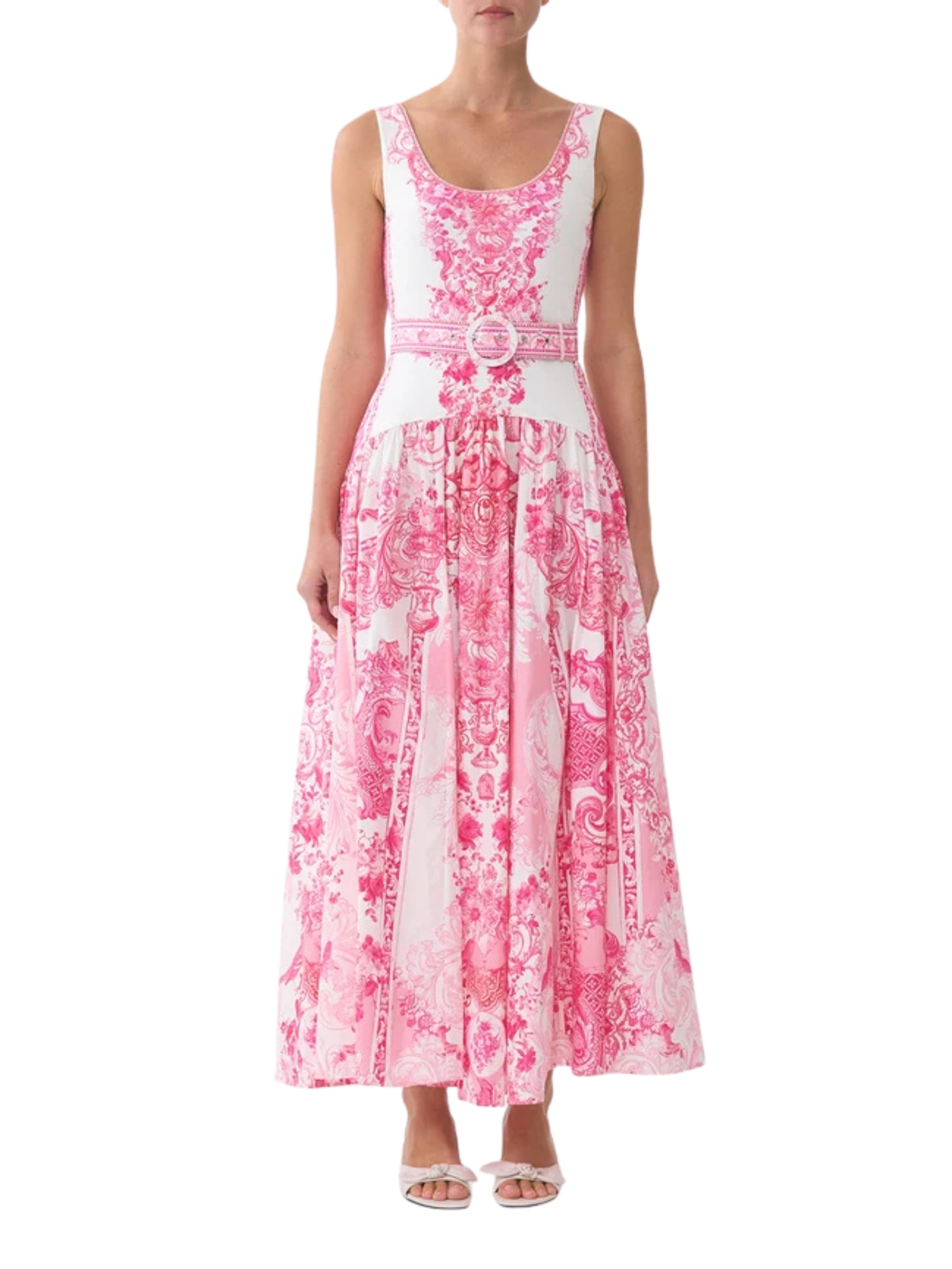 Jersey tank dress with contrast skirt