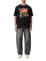 Dirty washed diagonal denim