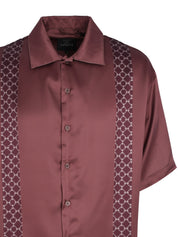 CENMAR SATIN BROWN PATTERN PRINTED SHIRT