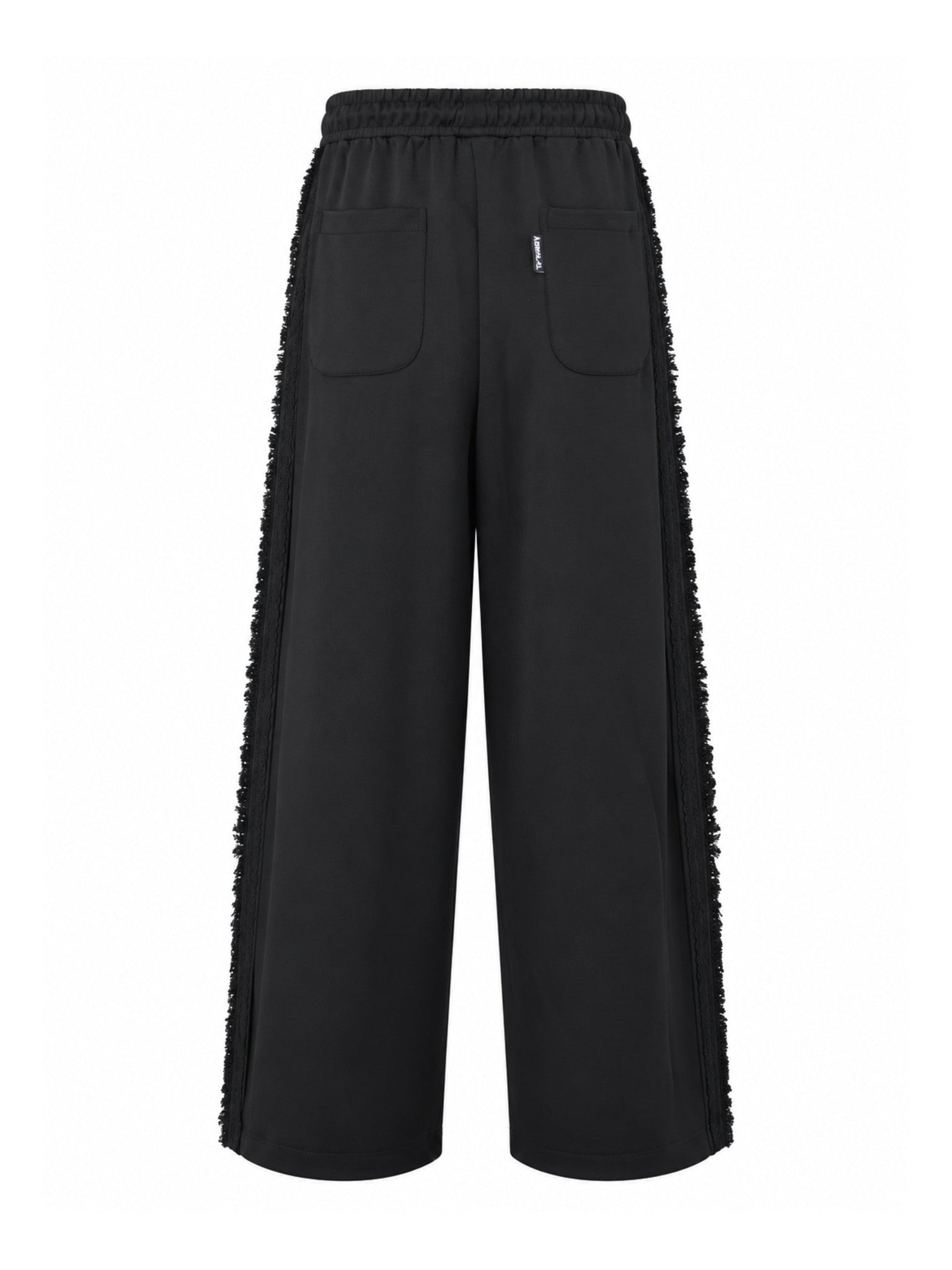Multi lace trim one tuck track pants