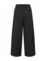 Multi lace trim one tuck track pants