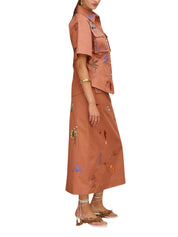 Dusty embroidered fitted shirt