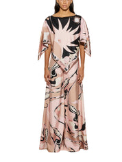 Orchid Print Silk Trousers