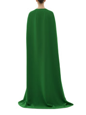 Maxi dress with cape and rose