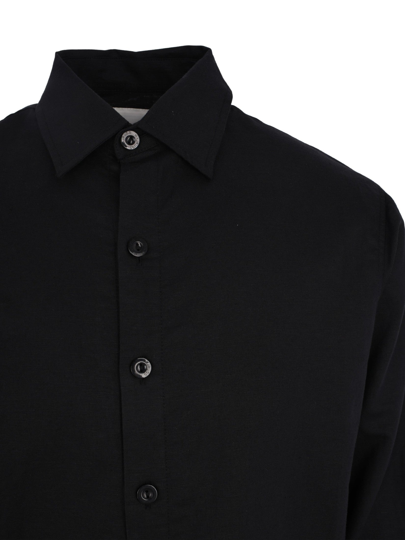 Black linen long sleeve shirt