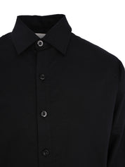 BLACK LINEN LONG SLEEVE SHIRT