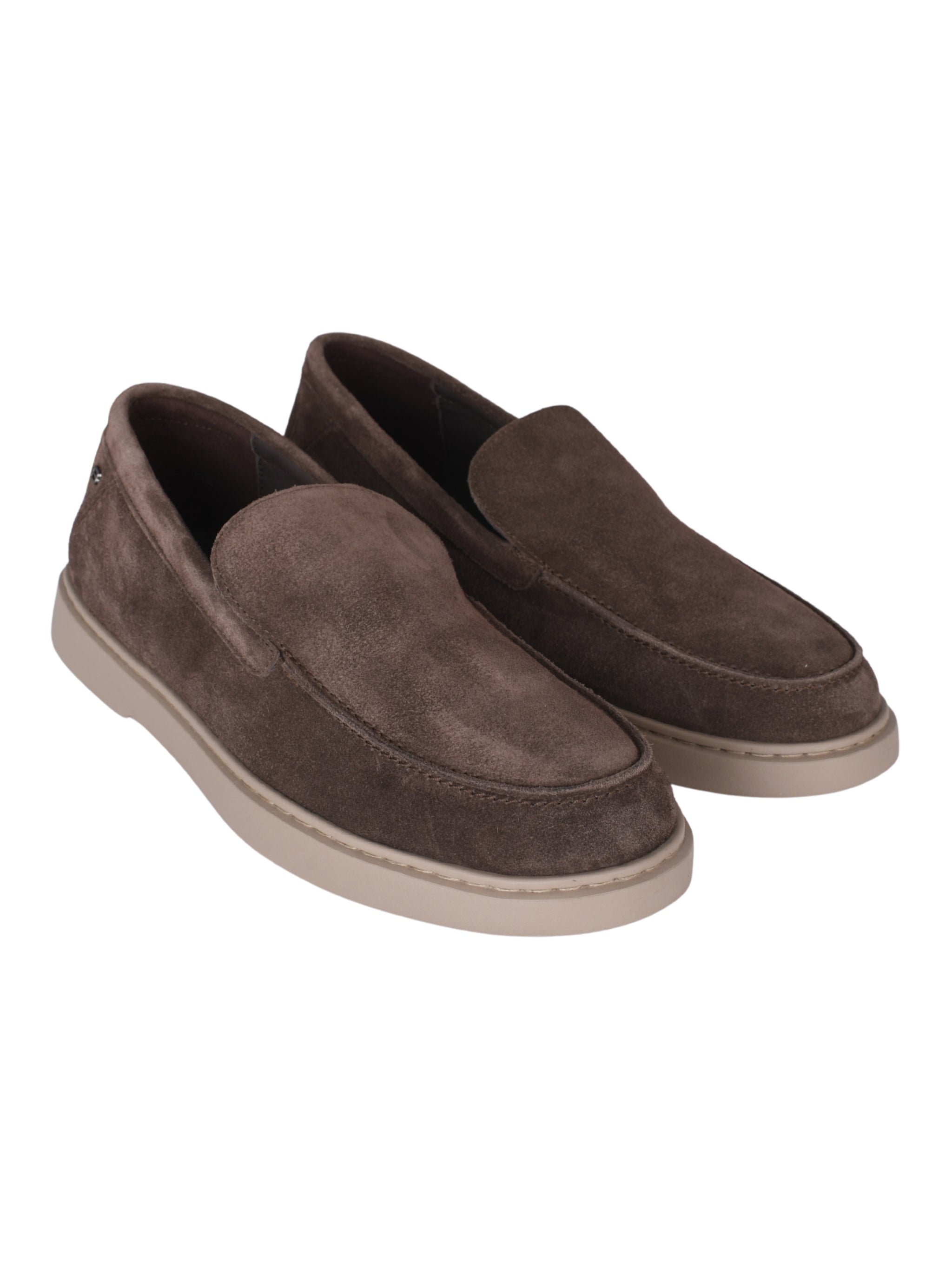 Dark brown suede slip-on shoe