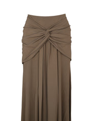 Waterfall twist drape jersey skirt
