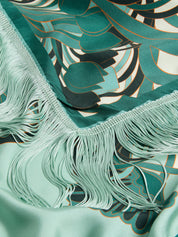 Reversible fringe foulard 90 blooming tulip placee