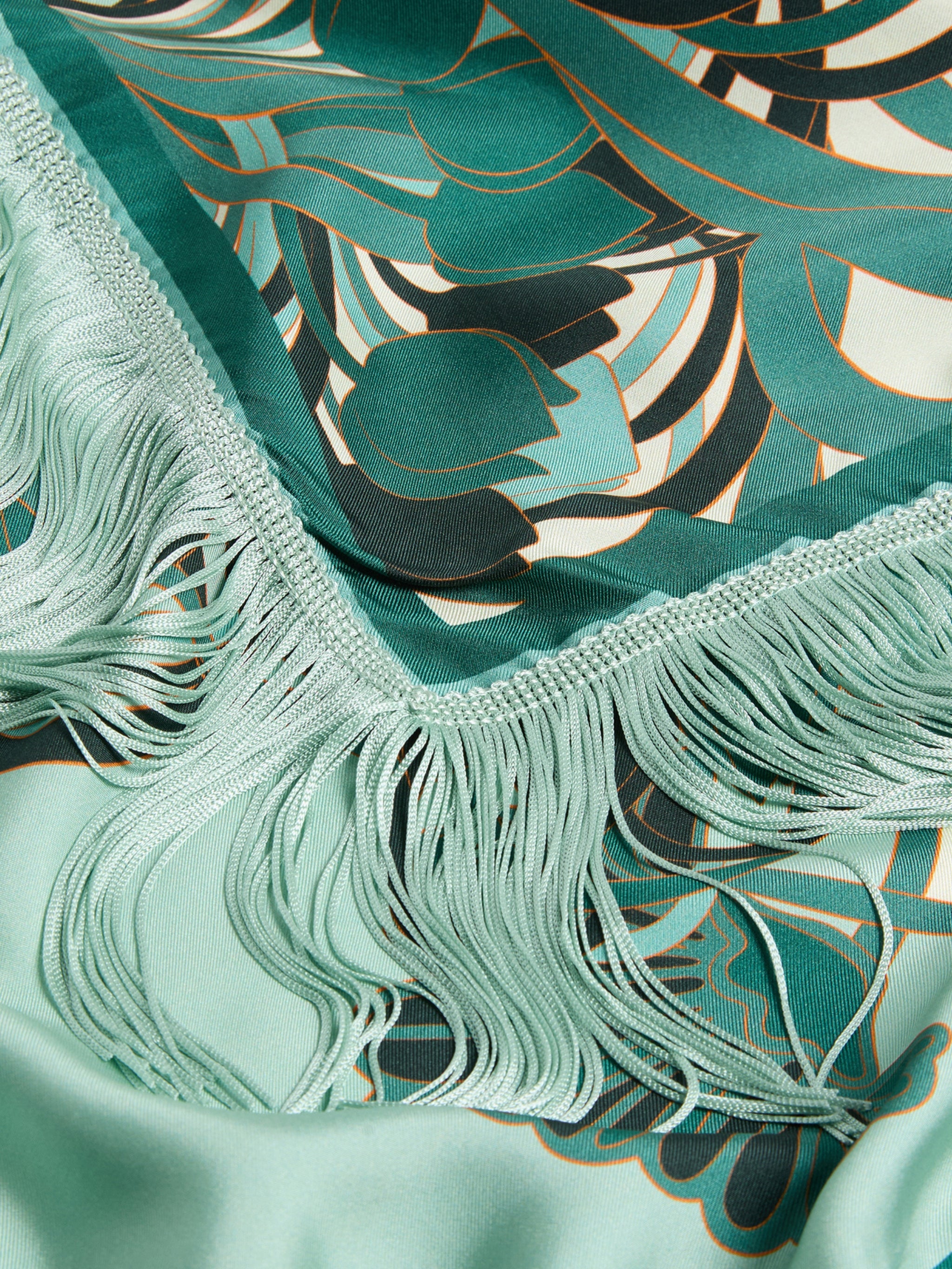 Reversible fringe foulard 90 blooming tulip placee