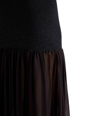Hybrid dress - a crinkle/georgette black