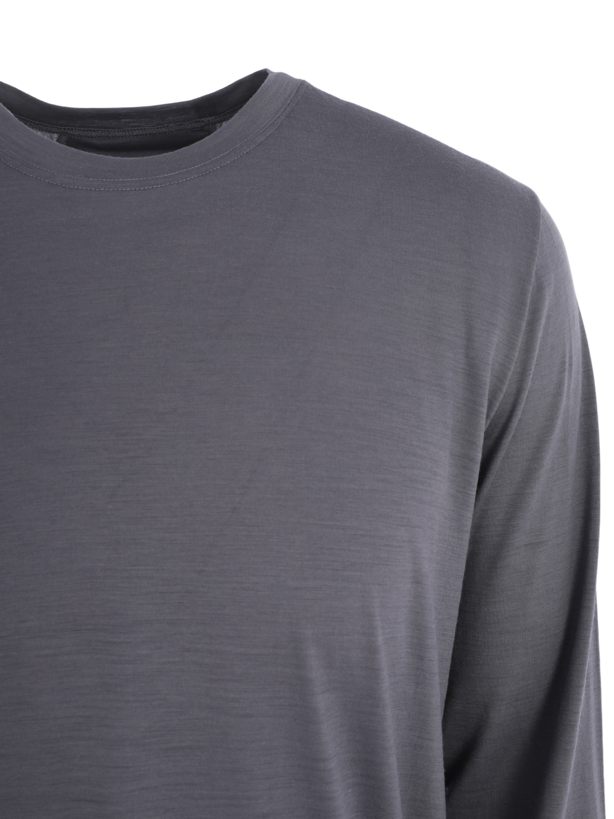 VIRGIN WOOL JERSEY ROUND NECK LONG SLEEVE T-SHIRT