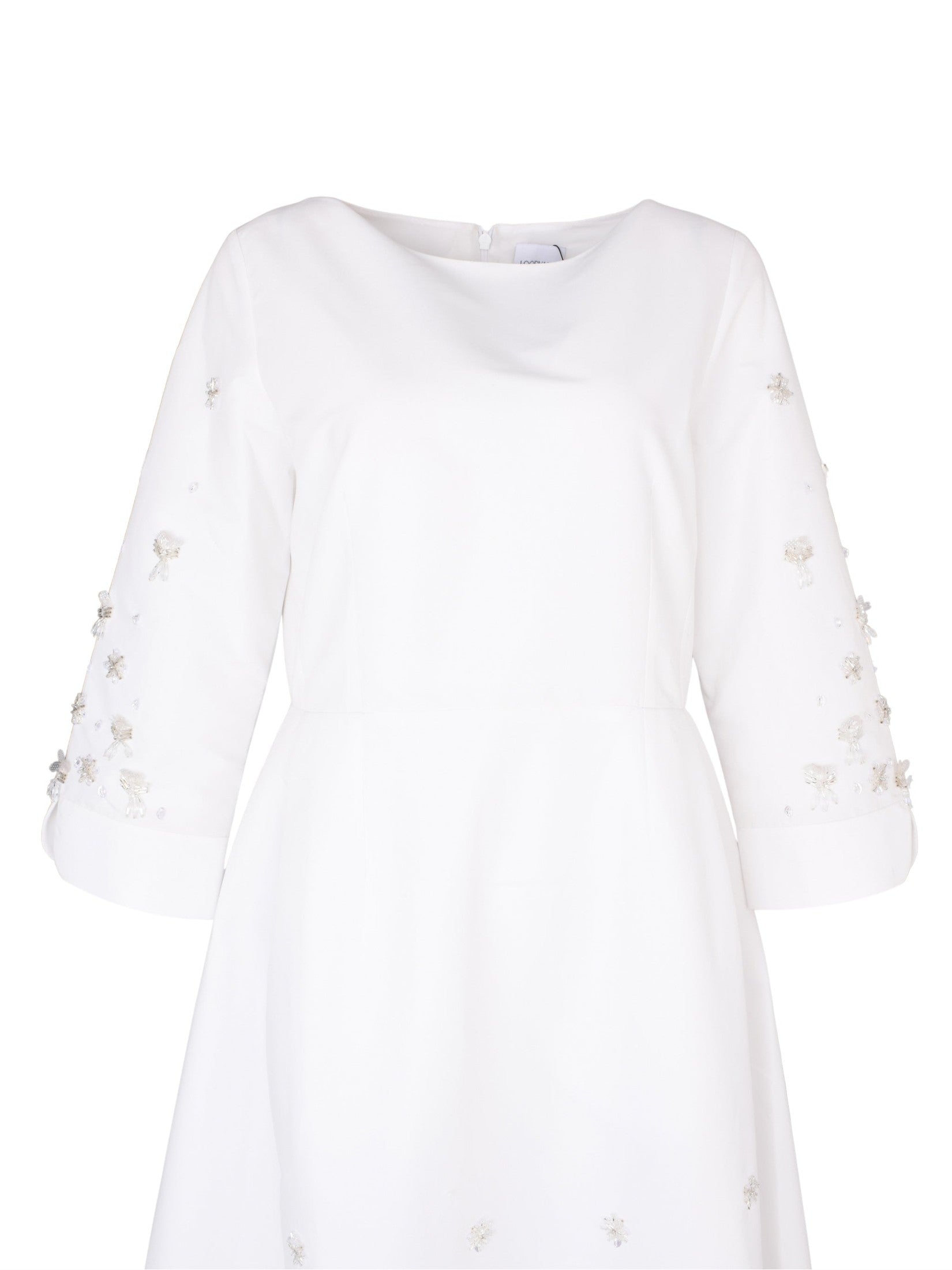 Hand embroiderd  -long sleeve dress-waist cut dress