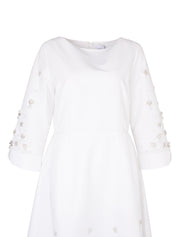 Hand embroiderd  -long sleeve dress-waist cut dress