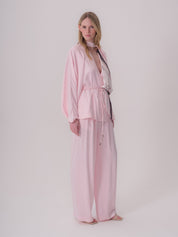 Two-Piece Blouse with Printed Scarf Detail