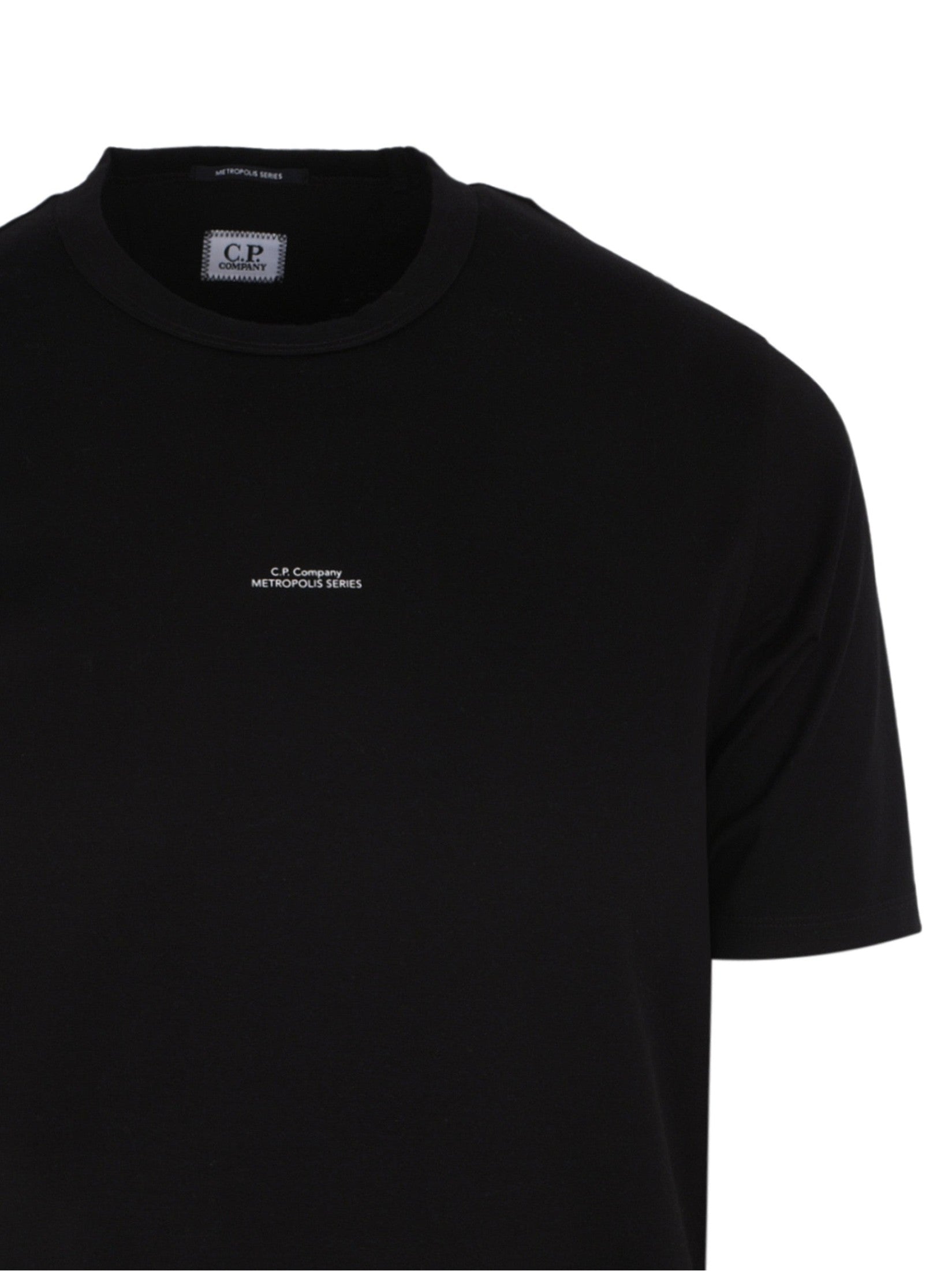 Metropolis series mercerized jersey short sleeve chest logo t-shirt