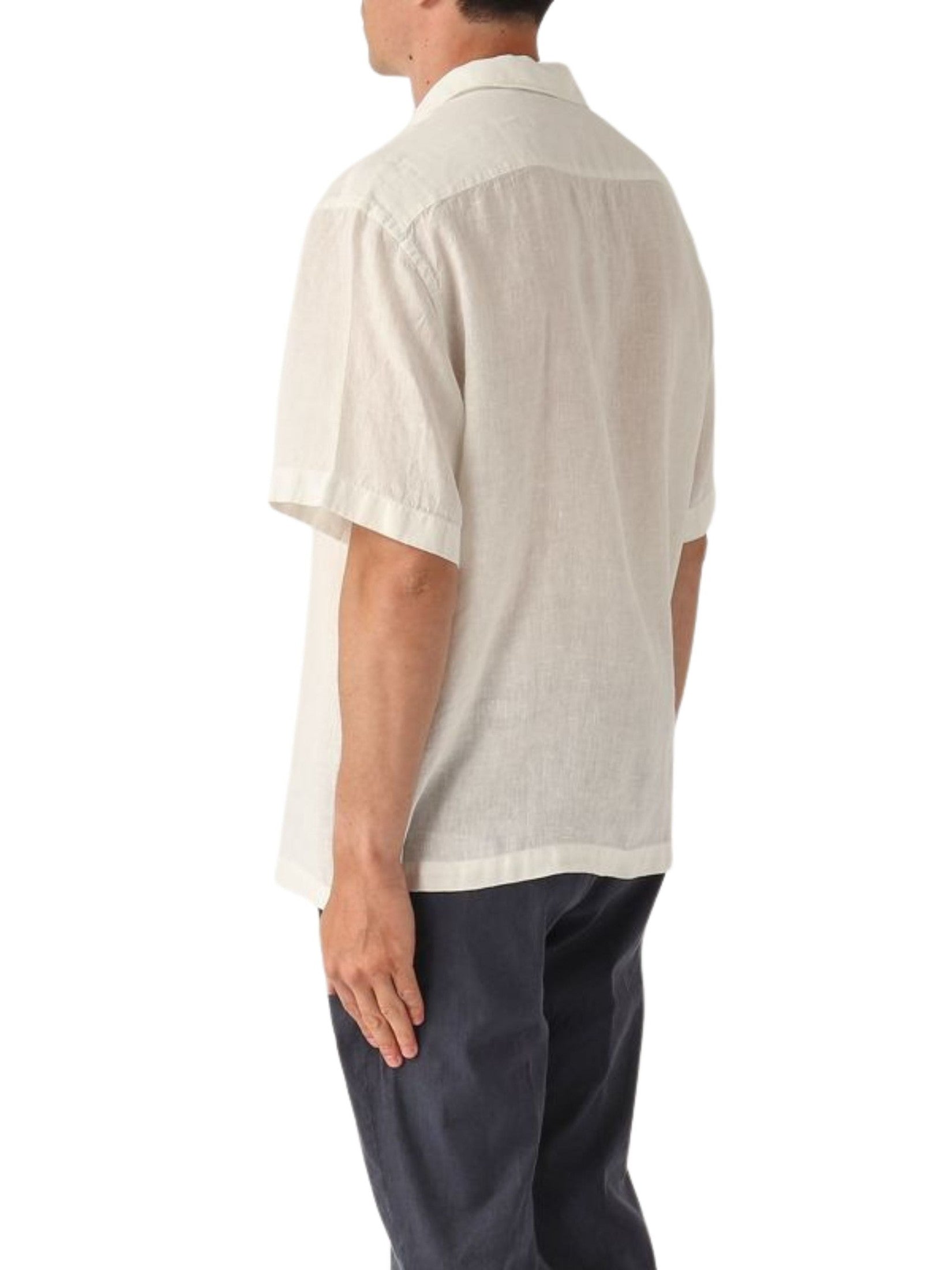 Camicia bart p. lino m/ c tinto capo
