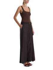 BROWN PLEATED DETAILED TROUSERS