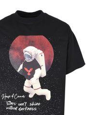 CENMAR BLACK ASTRONAUT FRONT PRINT T-SHIRT
