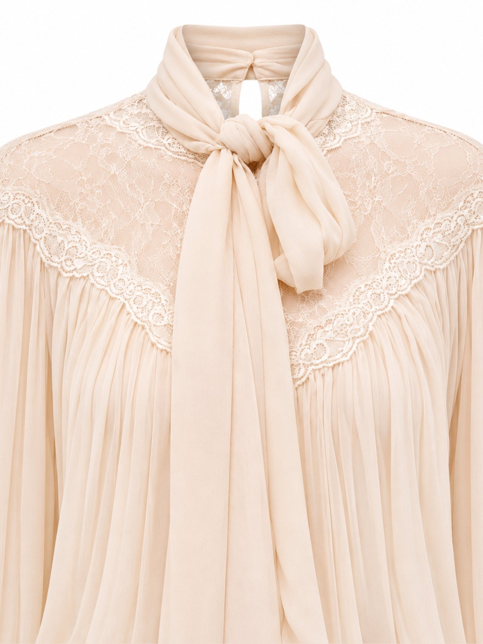 Scarf Neck Lace Detail Blouse