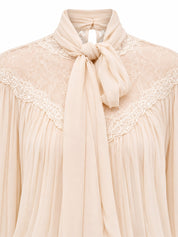 Scarf Neck Lace Detail Blouse