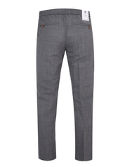 Pantalone soft 1 pleats diagonal pkts zipped back pkts leather det elastic w.band external drawstring