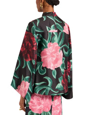 Make An Exit Top Peony Black In Silk Twill