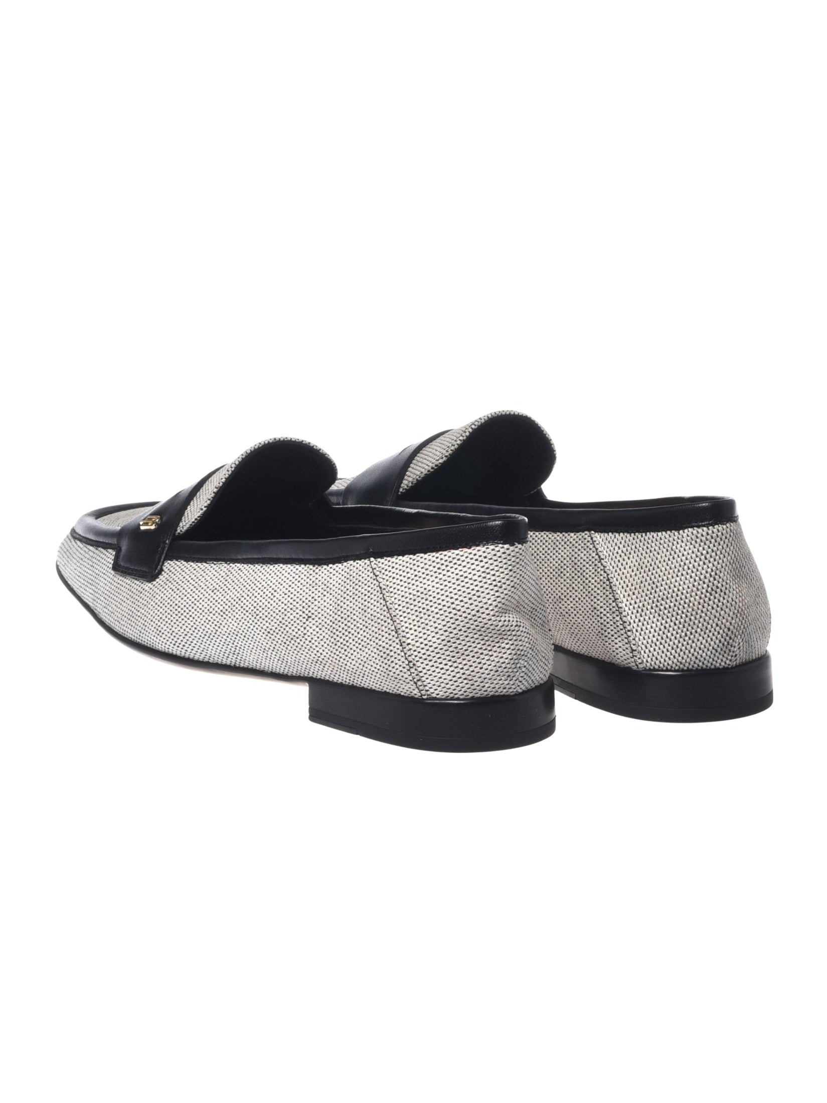 Loafer nappa & canvas black and off white