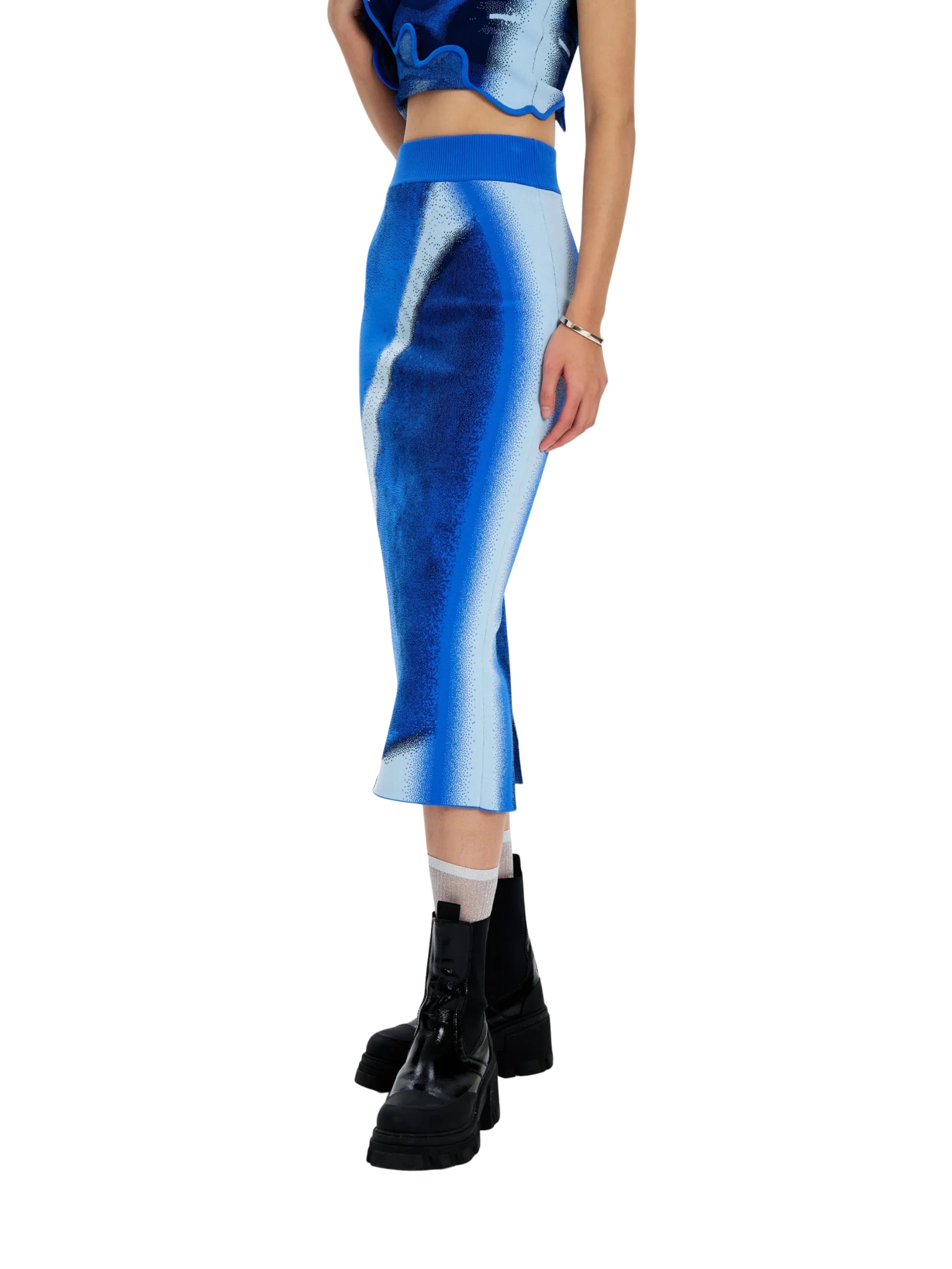 SOPHIE CHERRY PRINT MIDI SKIRT