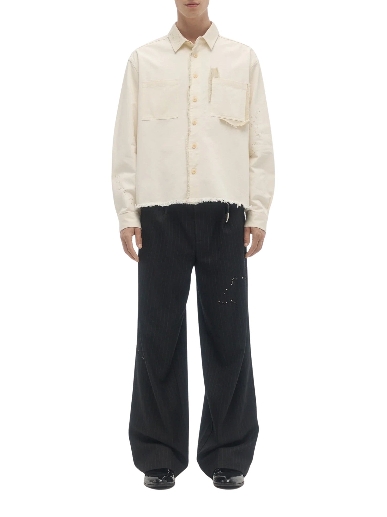 Sleazer cropped overshirt beige