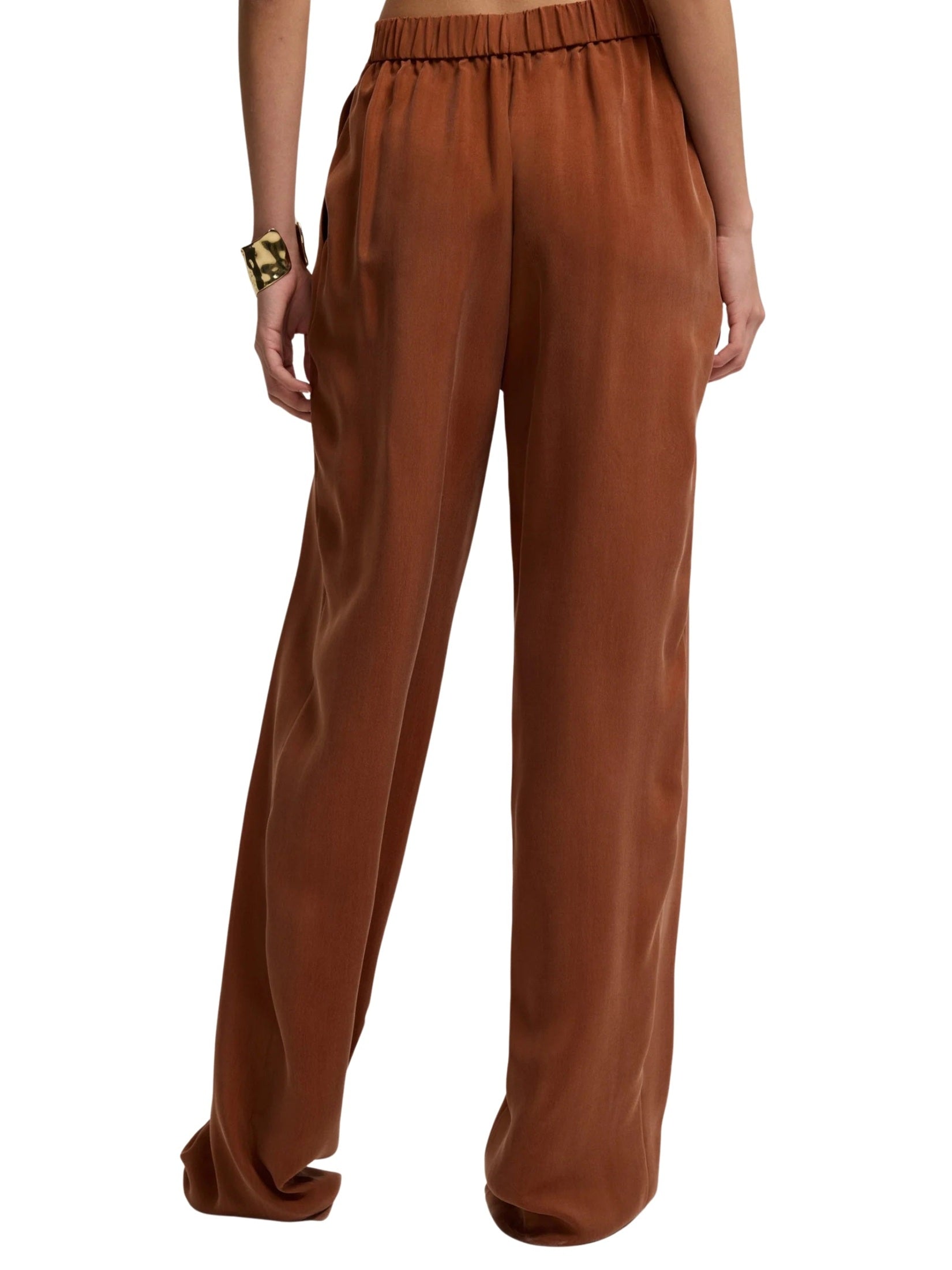 High waist cupro trousers