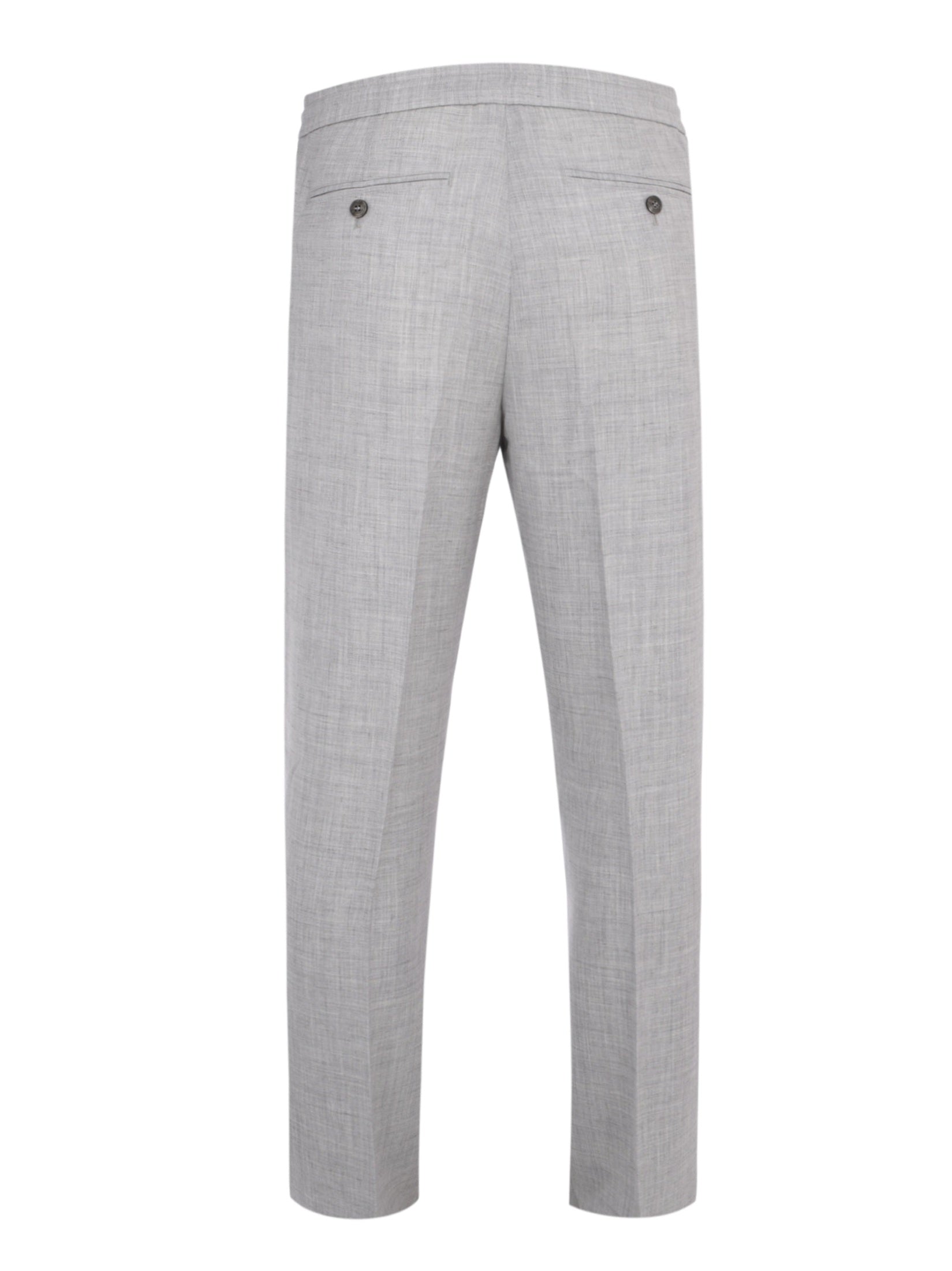 Wool silk linen drawcord pant