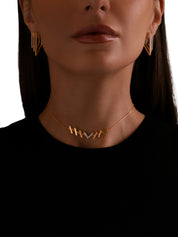 Geo earrings in sterling silver & 18k gold vermeil & rhodium and white cz