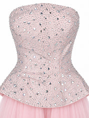 Crystal Corset & Tulle Skirt Maxi Dress