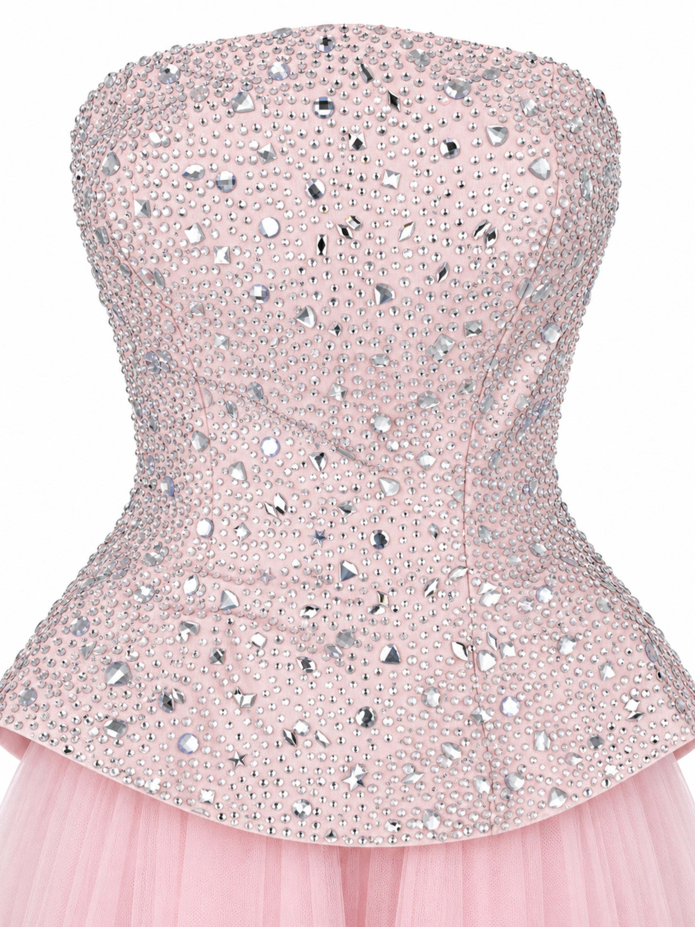 Crystal Corset & Tulle Skirt Maxi Dress