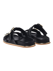 Mule leather calfskin black