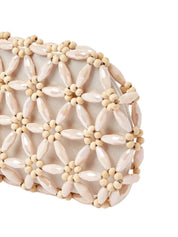 Beige & cream tebea clutch
