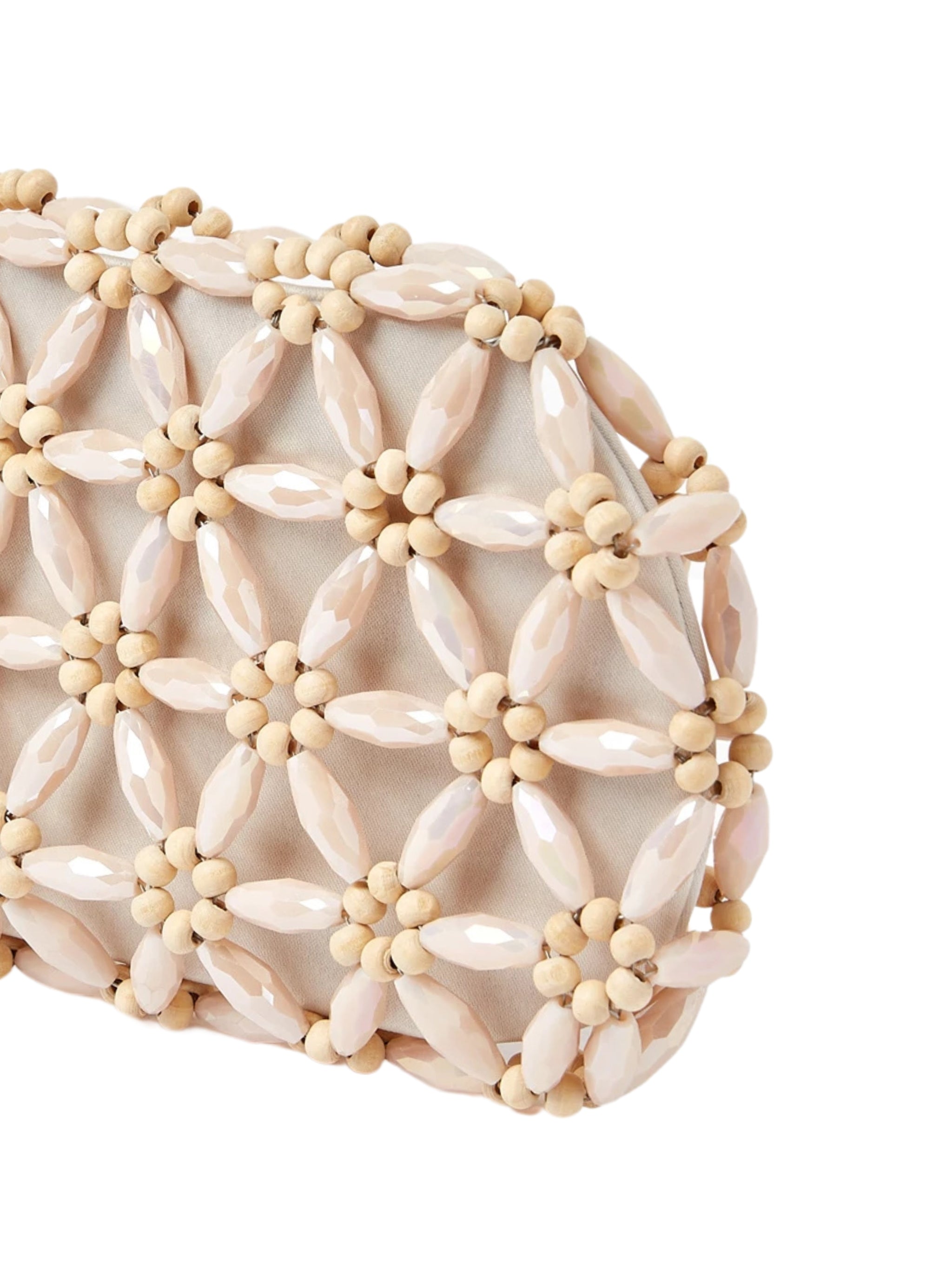 Beige & cream tebea clutch
