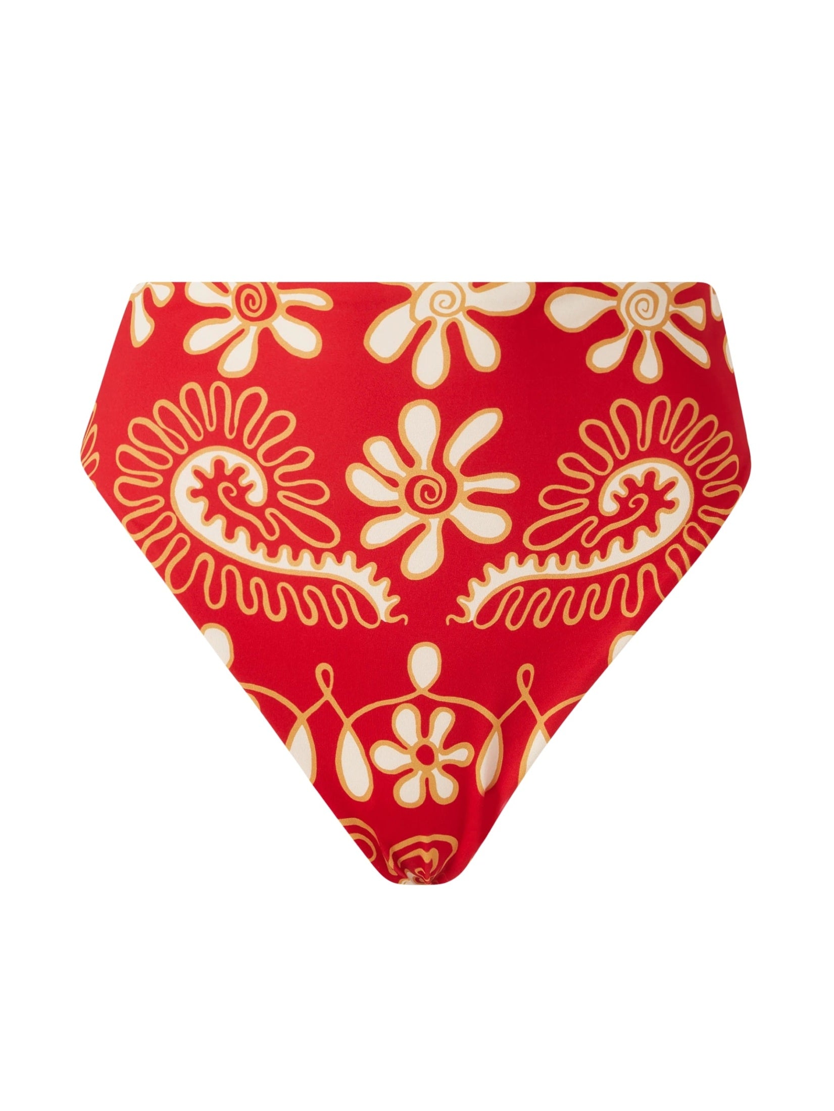 High rise bikini bottom with extrahigh cut leg