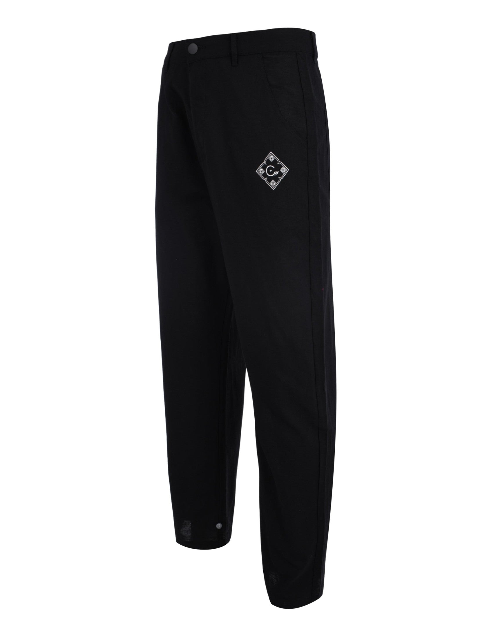 Cenmar black linen straight leg pants