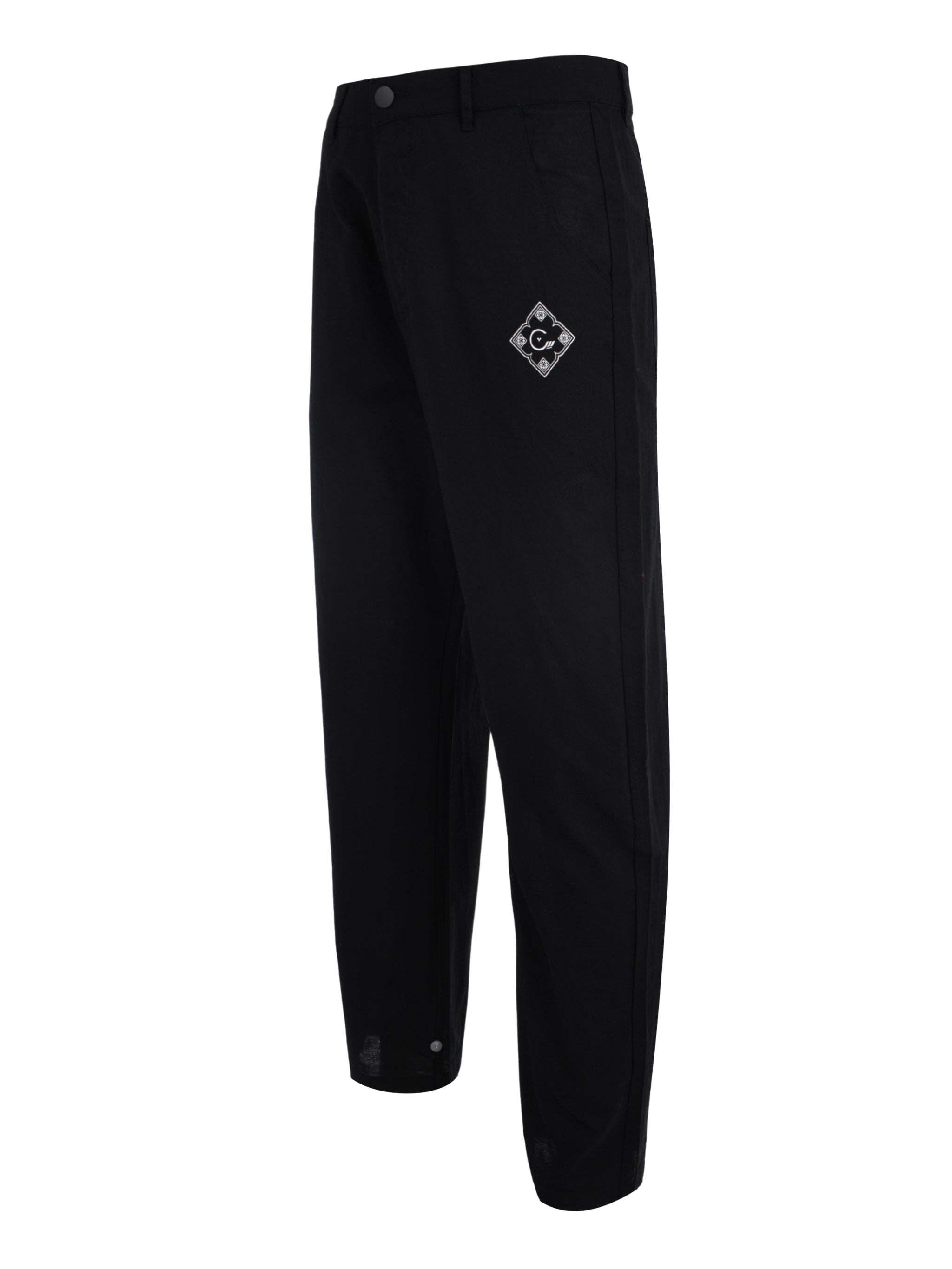 CENMAR BLACK LINEN STRAIGHT LEG PANTS