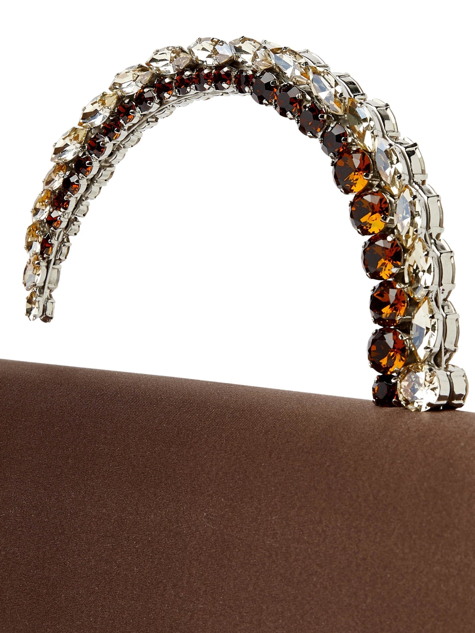 Malika stone-encrusted hotfix baguette clutch