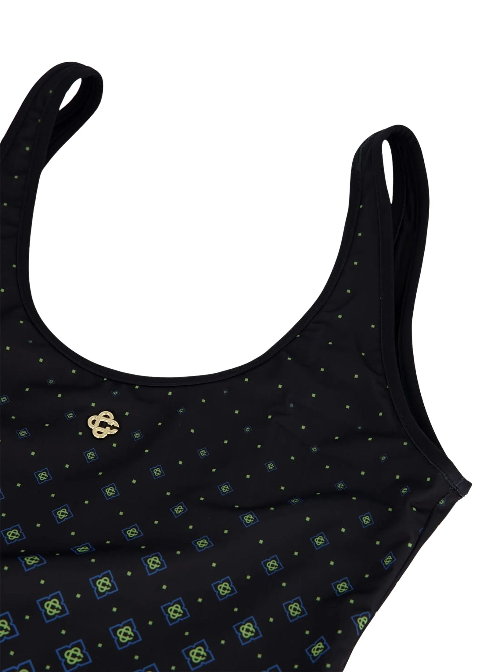 Degrade black monogram printed swimsuit