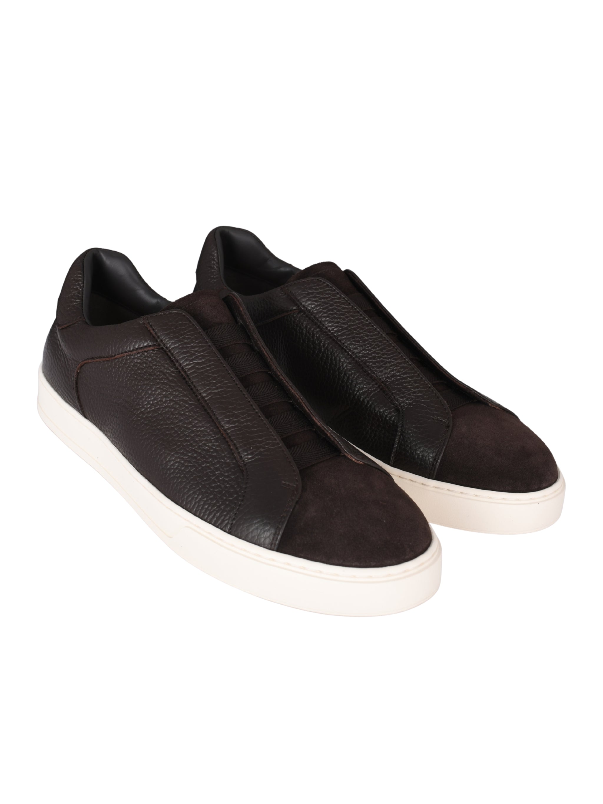 Clay grained-leather sneakers
