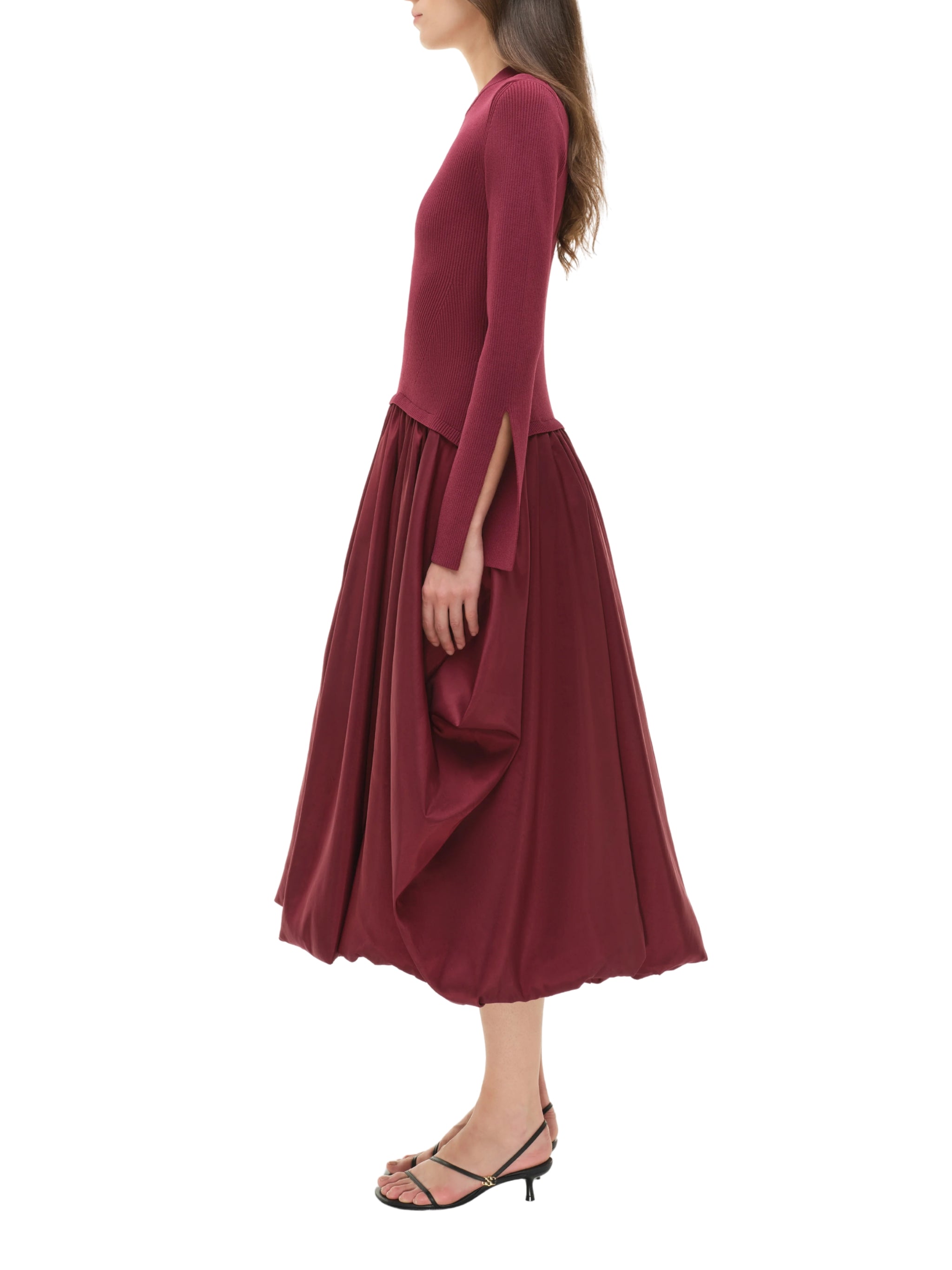 Kenlie l/s mock neck midi dress