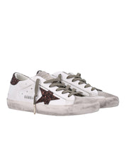 Super star leather upper suede toe and tongue glitter star and heel