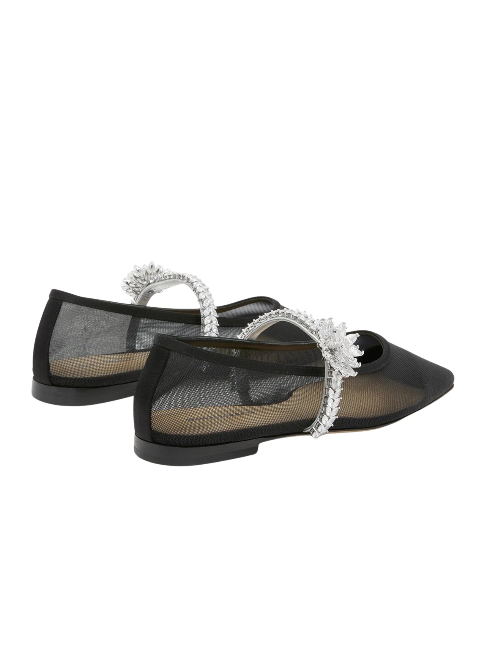 Lotus flower jewelled mesh ballerinas (10mm)