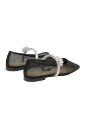 Lotus Flower Jewelled Mesh Ballerinas (10Mm)