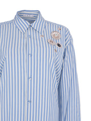 Crystal grommet poplin shirt